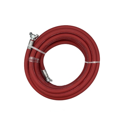 Industrial Choice 1 x 50 ft EPDM Air Hose 300PSI Univesal/Crow Ends Red Jackhammer-1-200-R-50-U